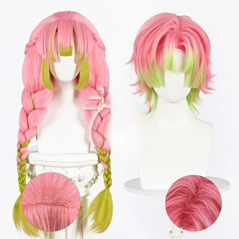 Cosplay Anime Pink Hair - Kanroji Mitsuri شعر مستعار تأثيري الوردي