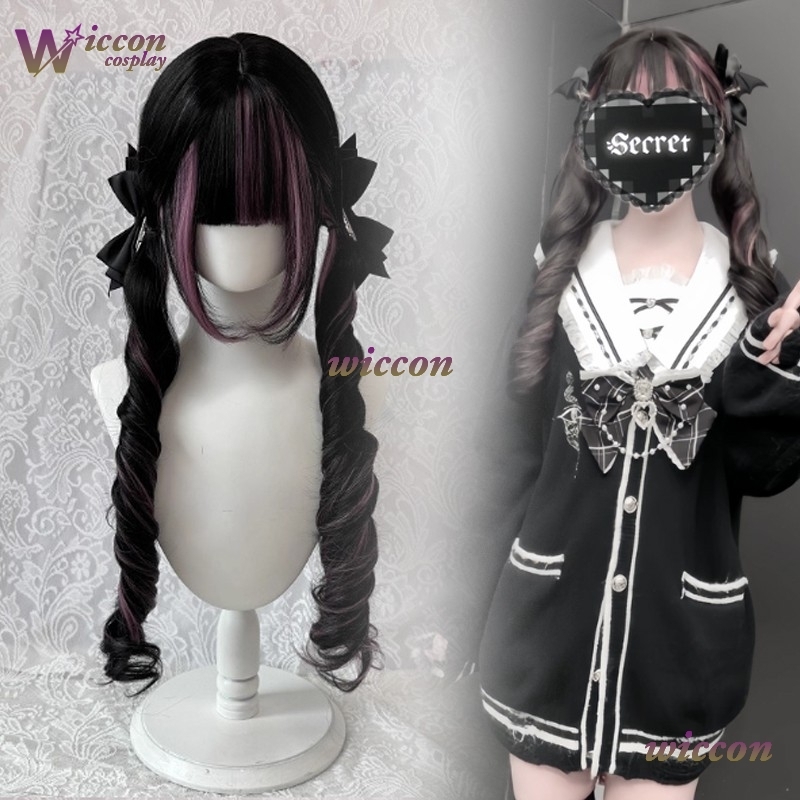 كوميك ‌ شعر مستعار أسود مع شعر - مراجعة Cosplay Anime Pink Hair وسعره
